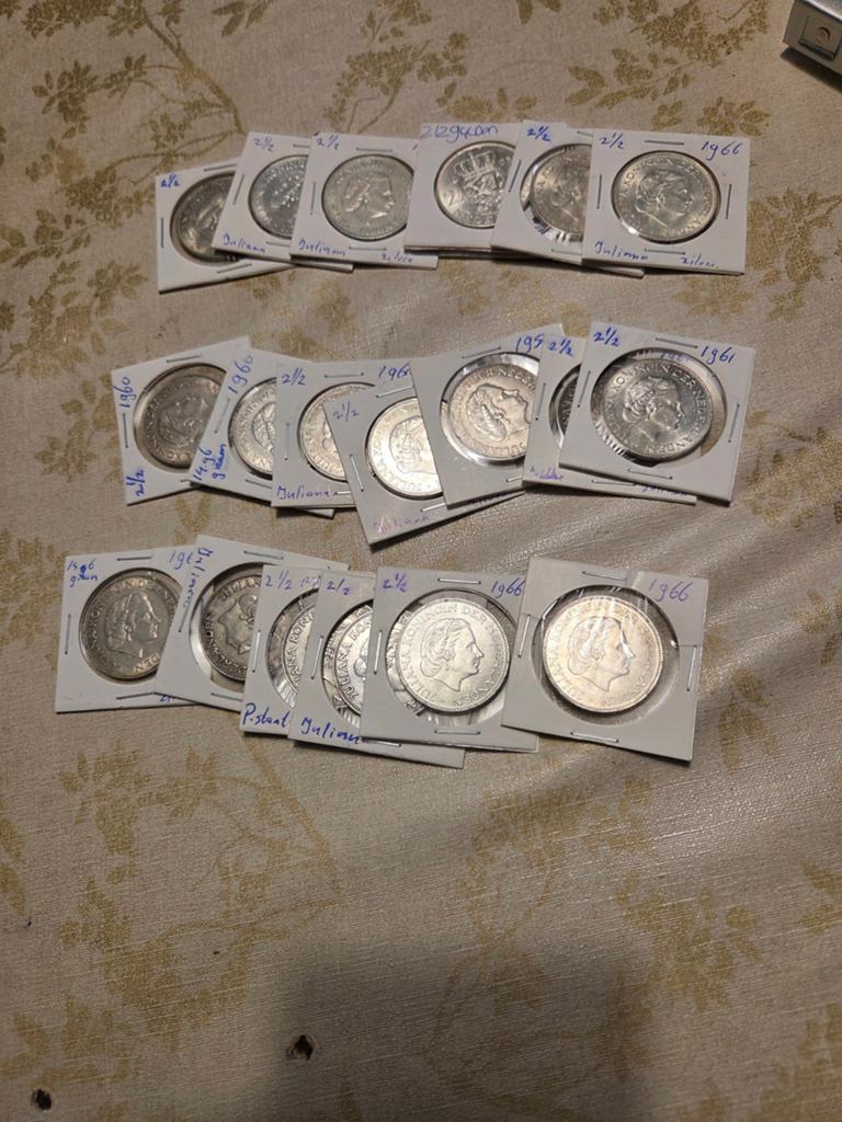 Collectie Nederlandse 2½ Gulden munten Koningin Juliana, Ophalen of Verzenden, Koningin Juliana, 2½ gulden
