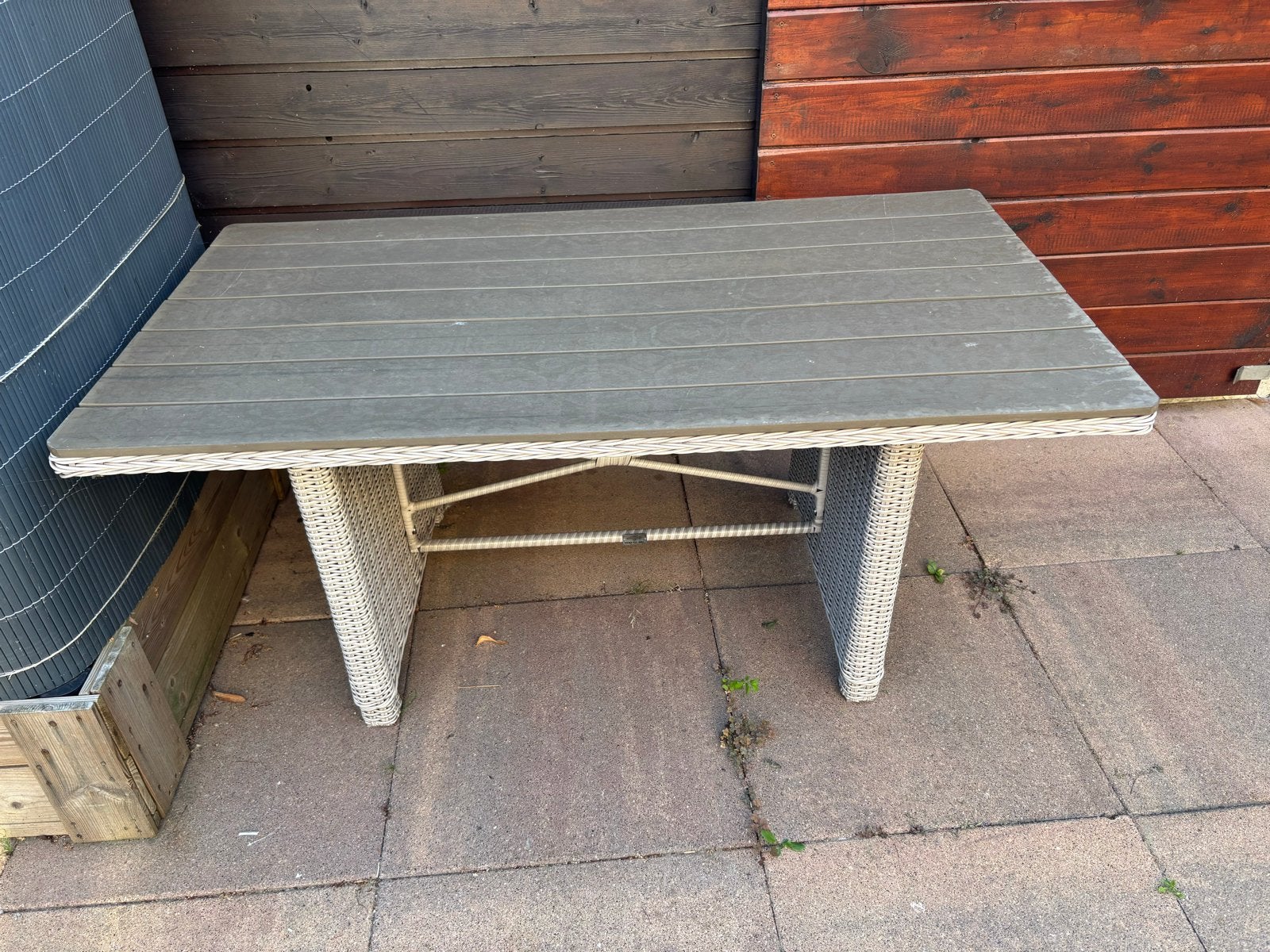 Tuin eettafel wicker, Ophalen, Gebruikt, Rechthoekig