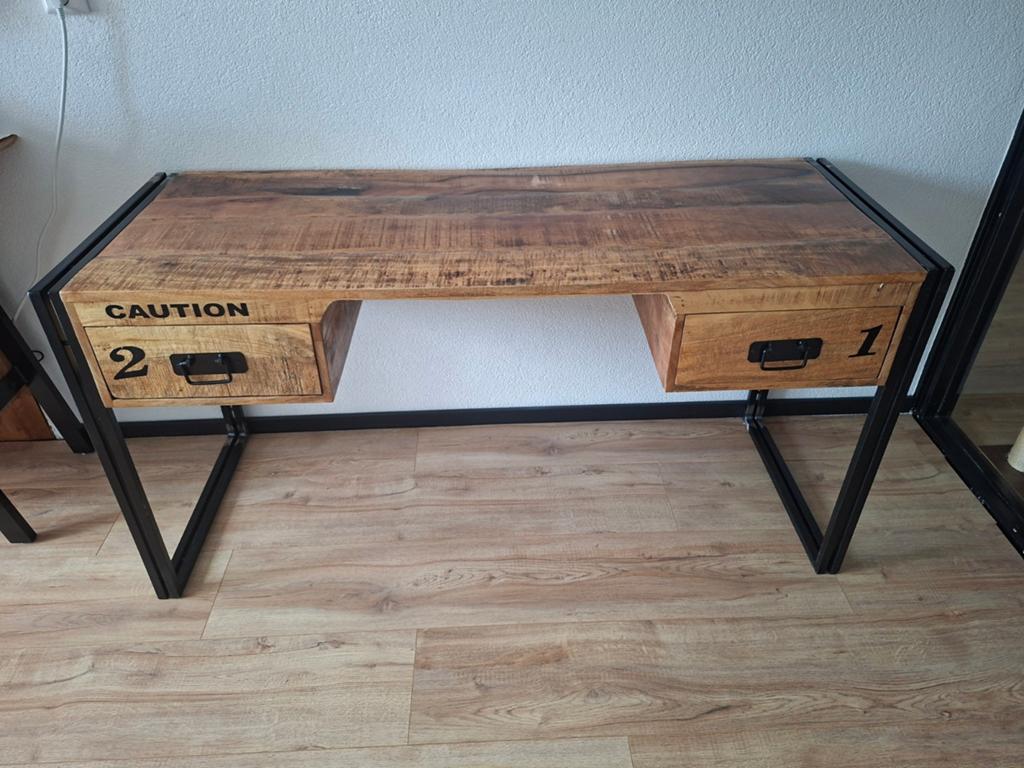 Mangohouten bureau, Huis en Inrichting, Bureaus, Ophalen of Verzenden