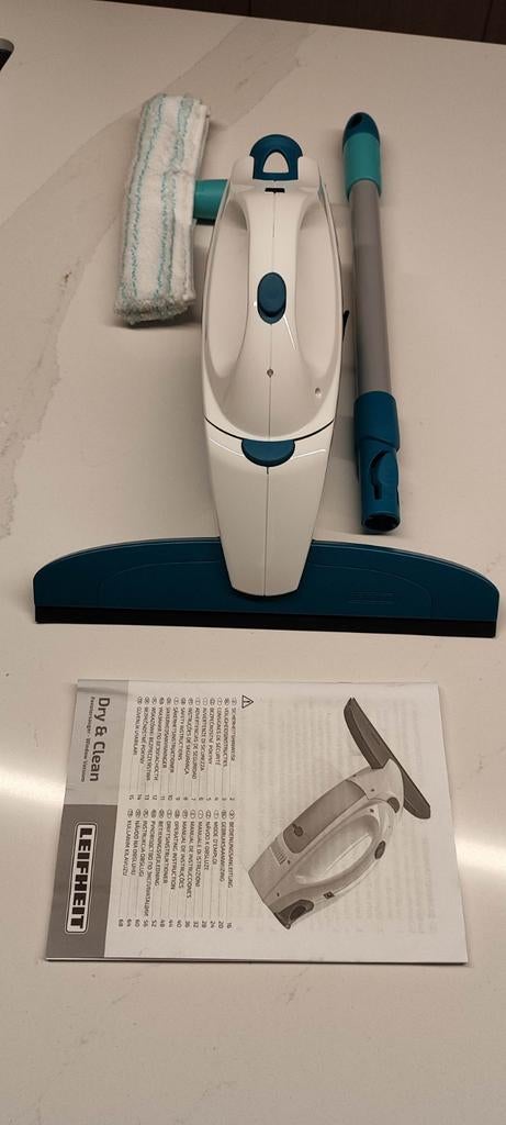 Leifheit Dry & Clean Raamwisser met steel en Stofzuiger, Ophalen, Raamwisser of Trekker