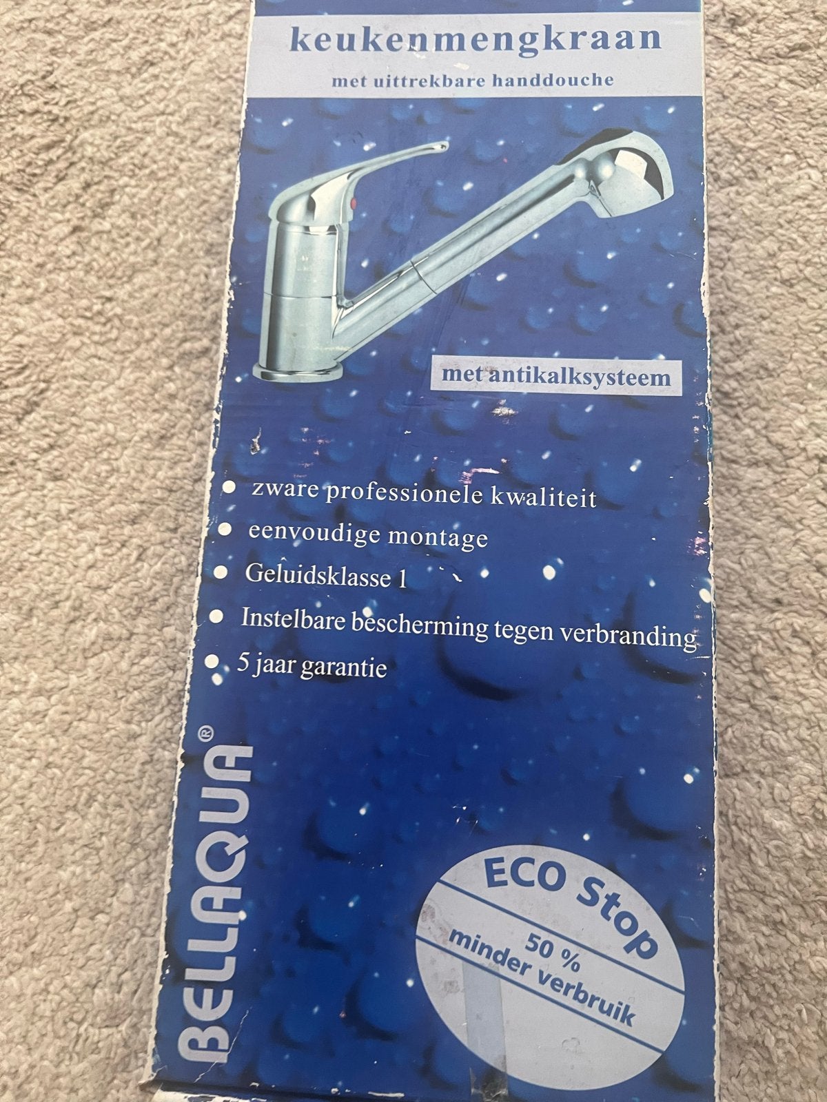 BellAqua Keukenmengkraan met uittrekbare handdouche, Ophalen of Verzenden, Nieuw, Chroom, Kraan