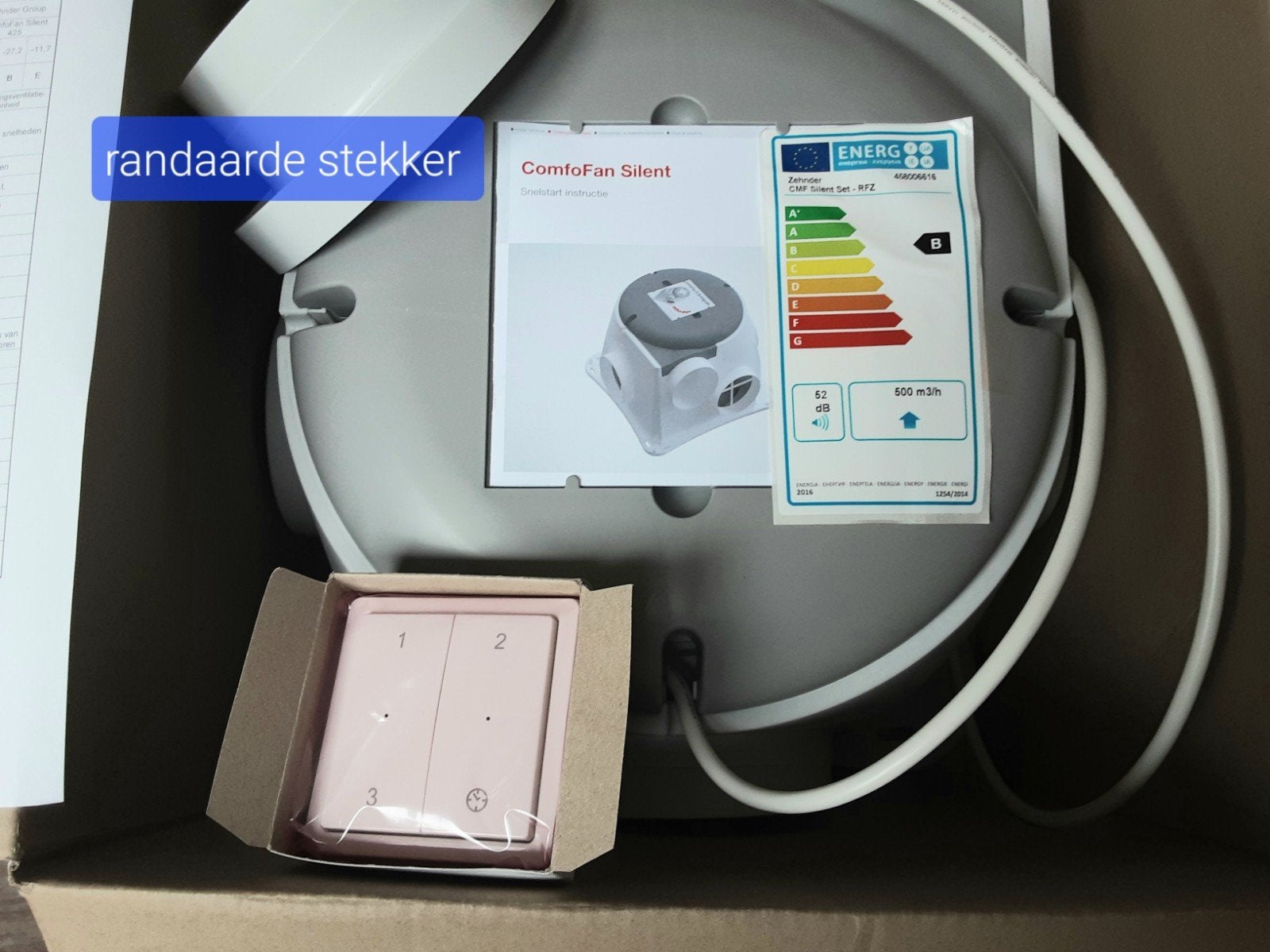 Zehnder Comfofan Silent & vochtsensor & RFZ zender *nieuw*, Ophalen of Verzenden, Nieuw, Ventilator en Afzuiger