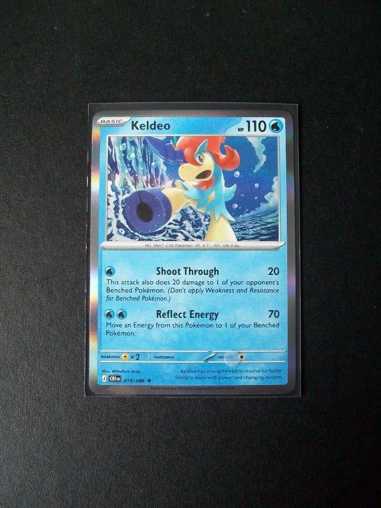 2617: Nieuwe Pokemon Kaart Holo Rare KELDEO HP 110 (019/086), Verzenden, Nieuw, Losse kaart, Foil