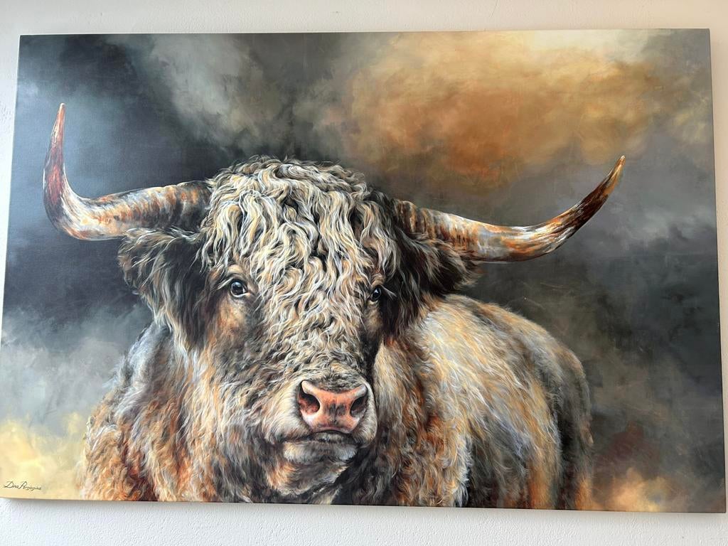 Uniek schilderij Dina Perejogina – Grand Kyloe Bull, Ophalen