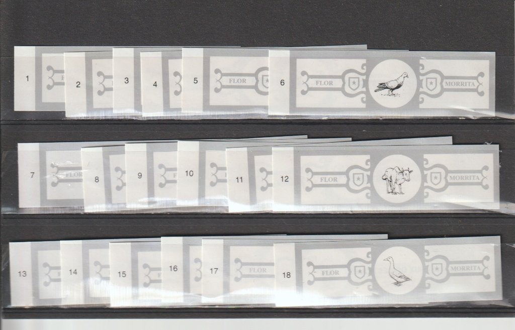 reeks 569  dieren  1-18   sigarenbanden, Ophalen of Verzenden, Zo goed als nieuw, Sigarenbandjes