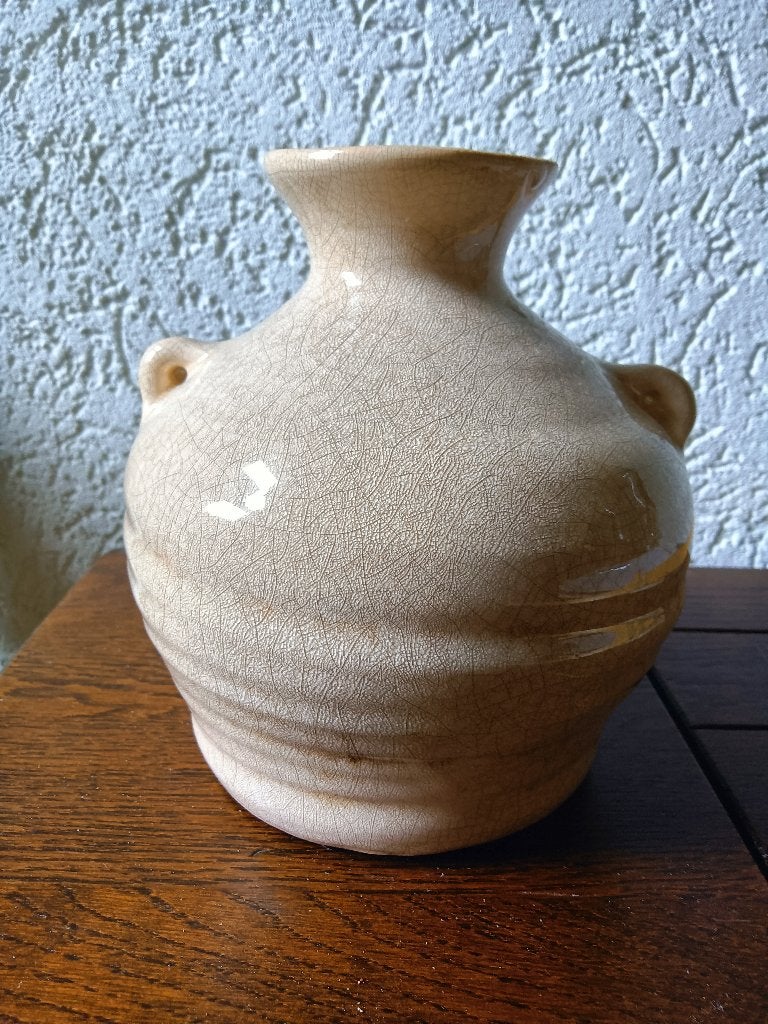 Beige kruikje/vaas, Beige, Ophalen of Verzenden, Zo goed als nieuw, Steen/keramiek