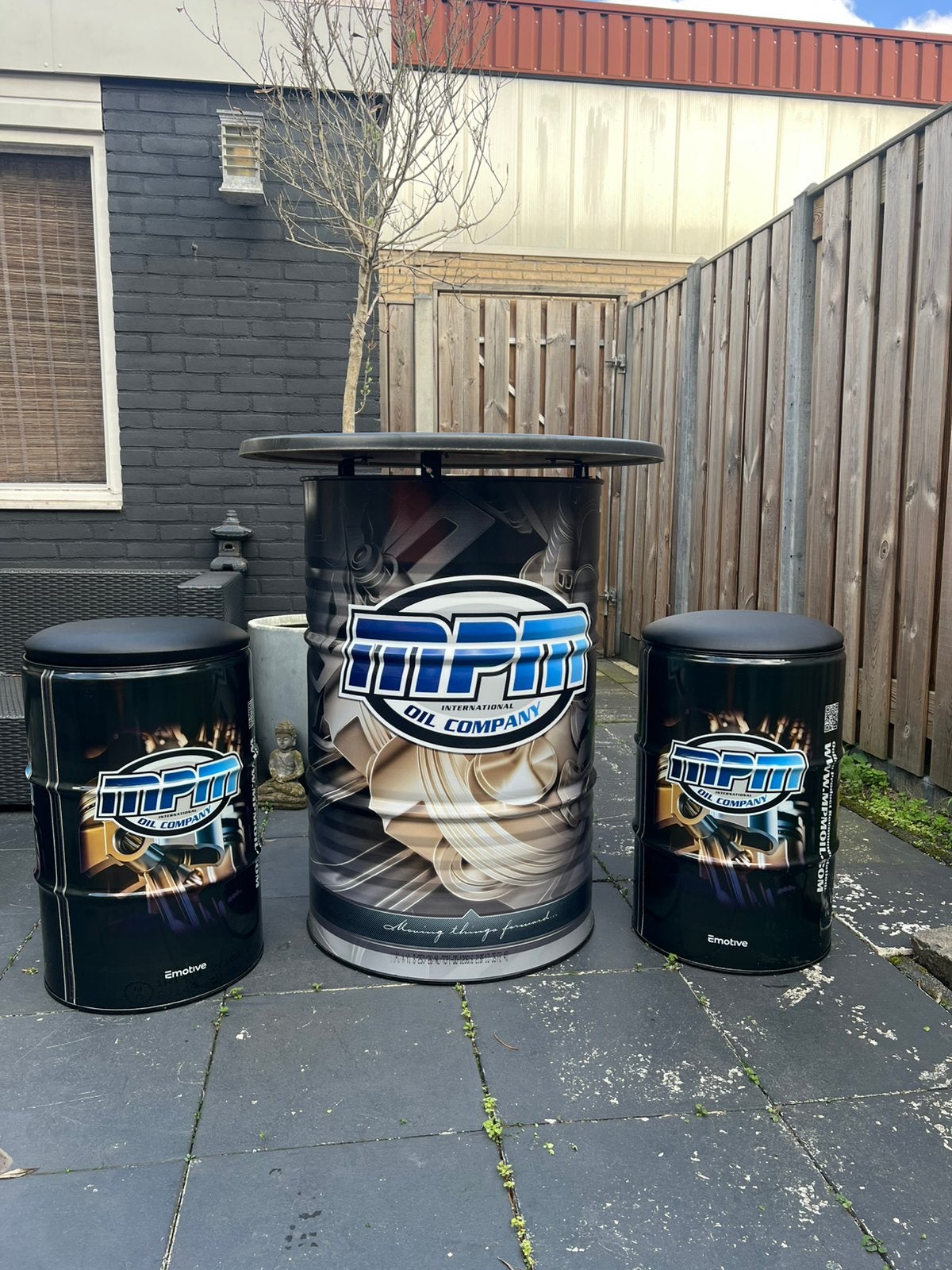 Unieke MPM Motor Oils Statafel set- Perfect voor Man Cave, Ophalen, Nieuw