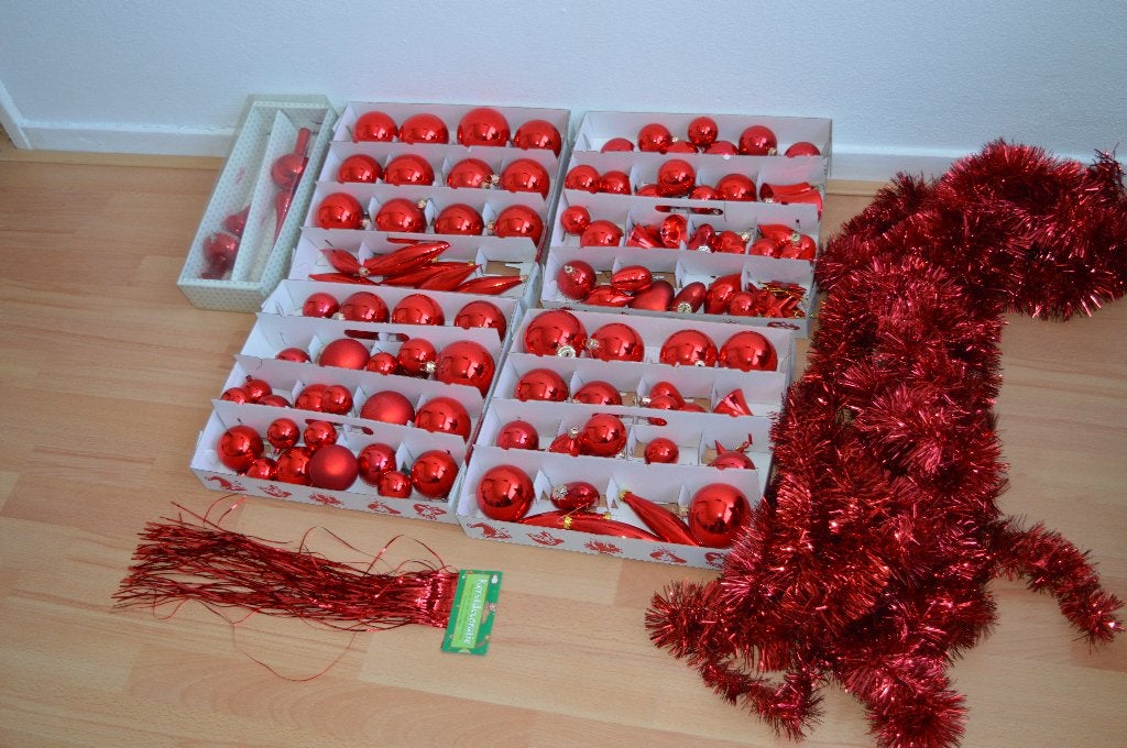 rode glazen kerstballen, Diversen, Ophalen, Zo goed als nieuw