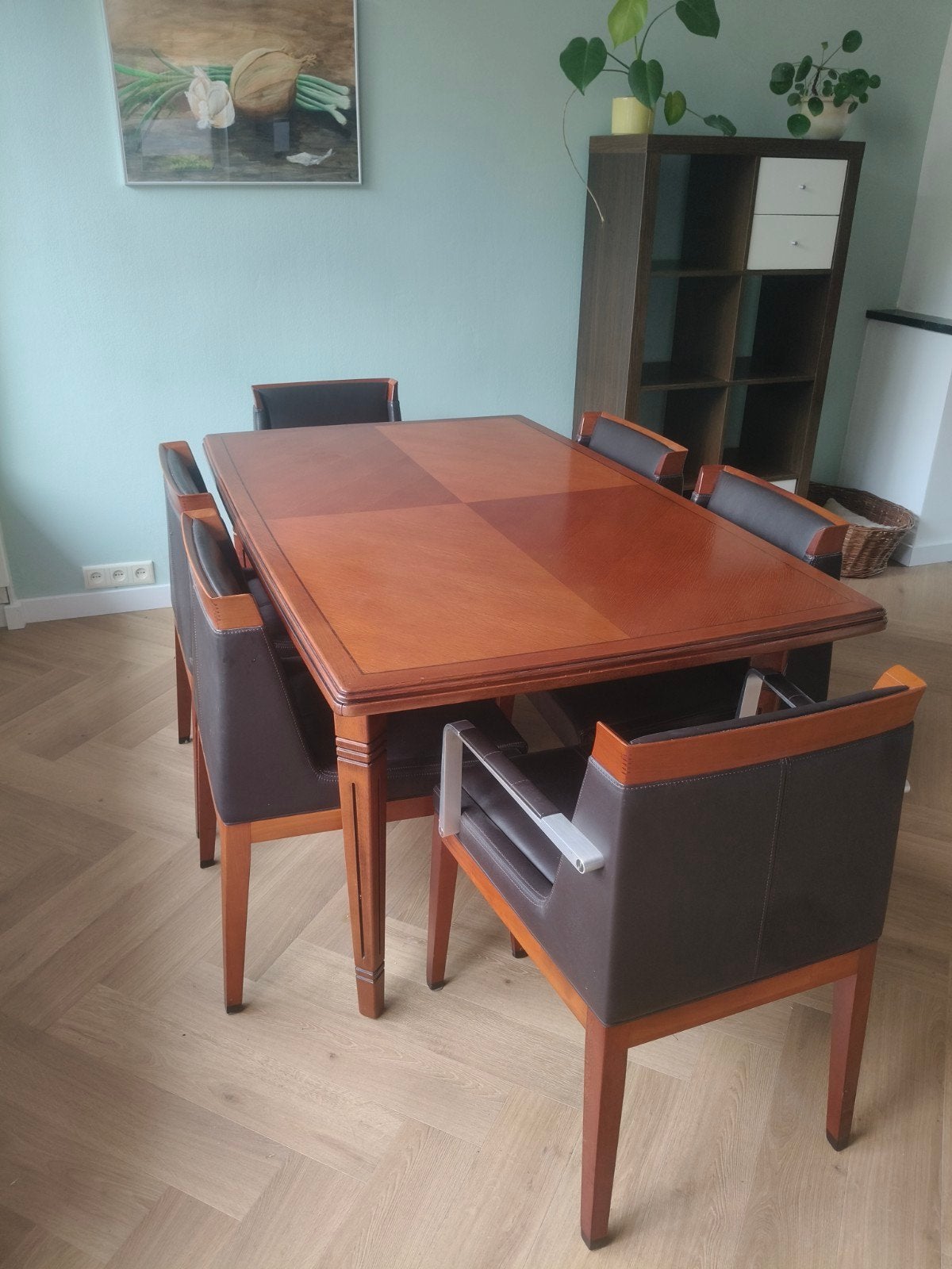 Schuitema Eettafel met stoelen, uitschuifbaar, Ophalen, Rechthoekig, 200 cm of meer, 50 tot 100 cm
