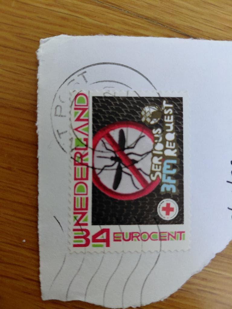 Persoonlijke postzegel Serious Request malaria mug, Verzenden, Gestempeld