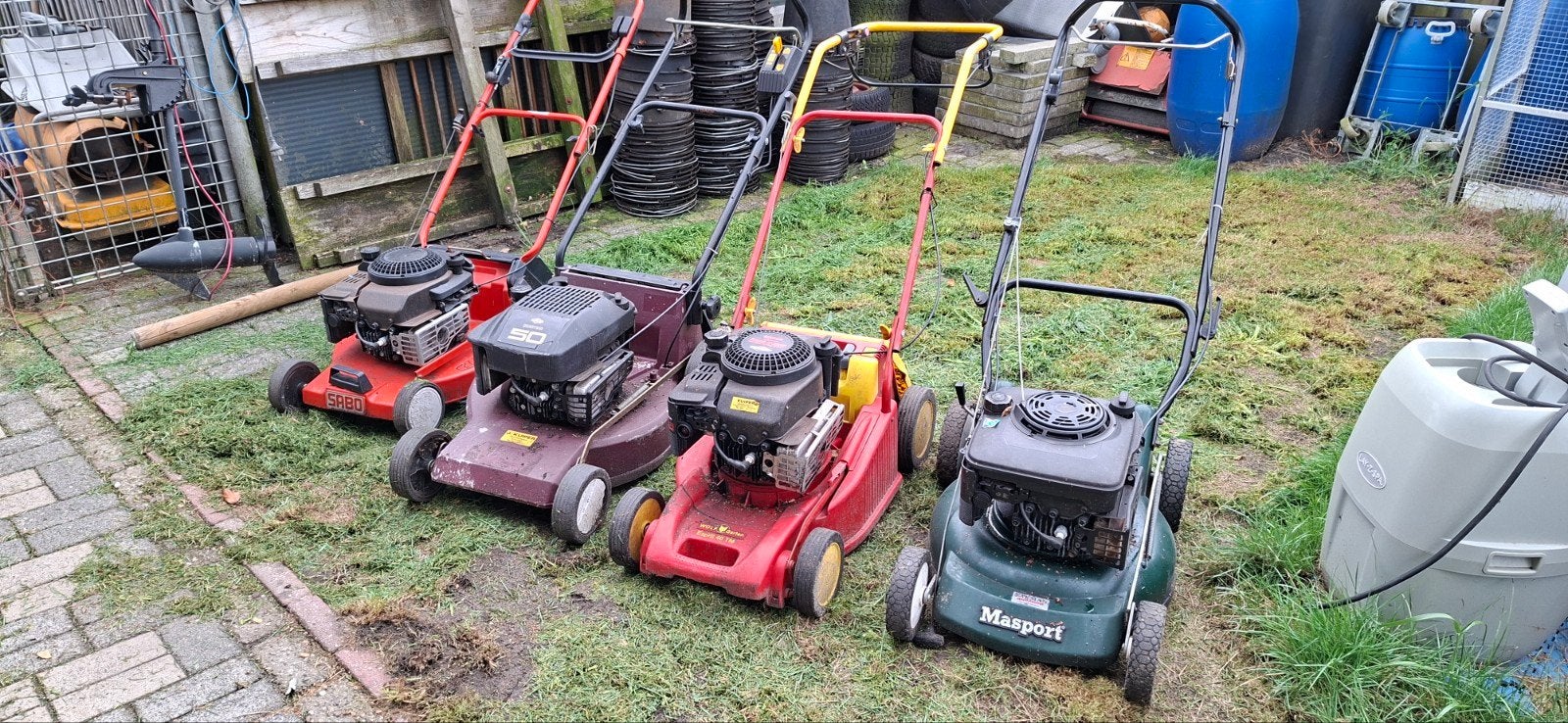 4 grasmaaiers opknapper motoren zijn los, Ophalen of Verzenden, Gebruikt, 50 cm of meer