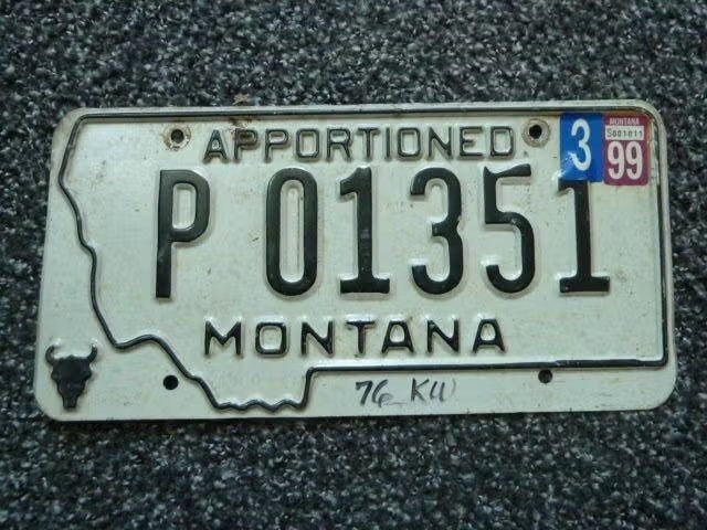 Kentekenplaat licenseplate Montana Apportioned USA, Verzenden, Gebruikt, Auto's