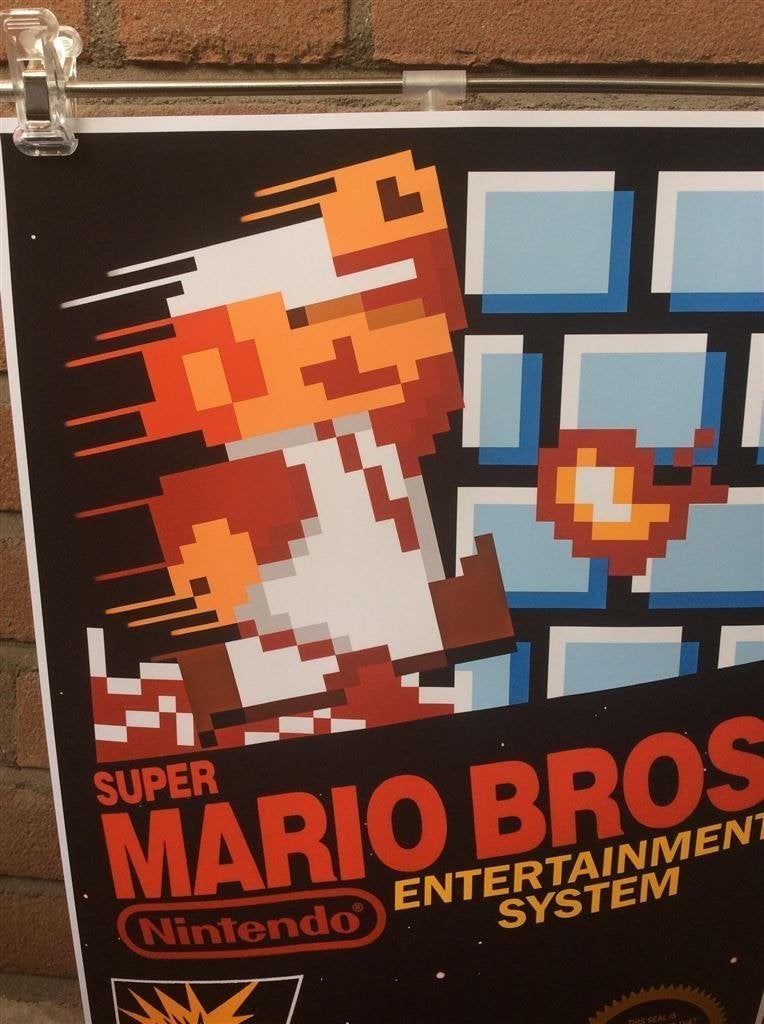 SUPER MARIO BROS. NES Retro kunst print POSTER, Avontuur en Actie, Verzenden, 1 speler, Nieuw