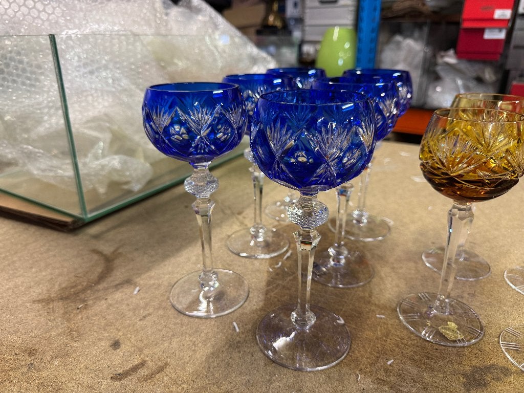 kristallen glazen, wijnglazen, Antiek en Kunst, Antiek | Glas en Kristal, Ophalen of Verzenden