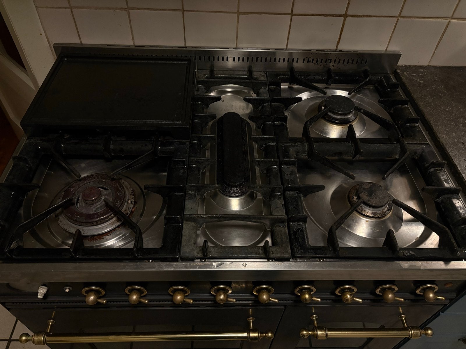 Boretti Fornuis met Gas Kookplaat en Dubbele Oven, Ophalen, Gebruikt, 60 cm of meer, Grill
