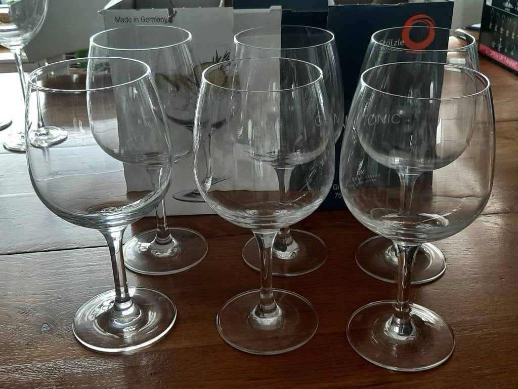 6 grote kristallen gin-tonic glazen, Ophalen, Glas of Glazen, Overige stijlen, Glas