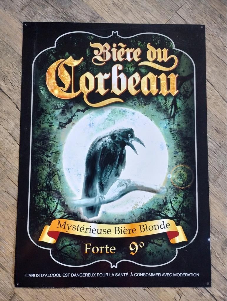 Corbeau bier reclamebord, Ophalen of Verzenden, Nieuw, Reclamebord, Plaat of Schild, Overige merken