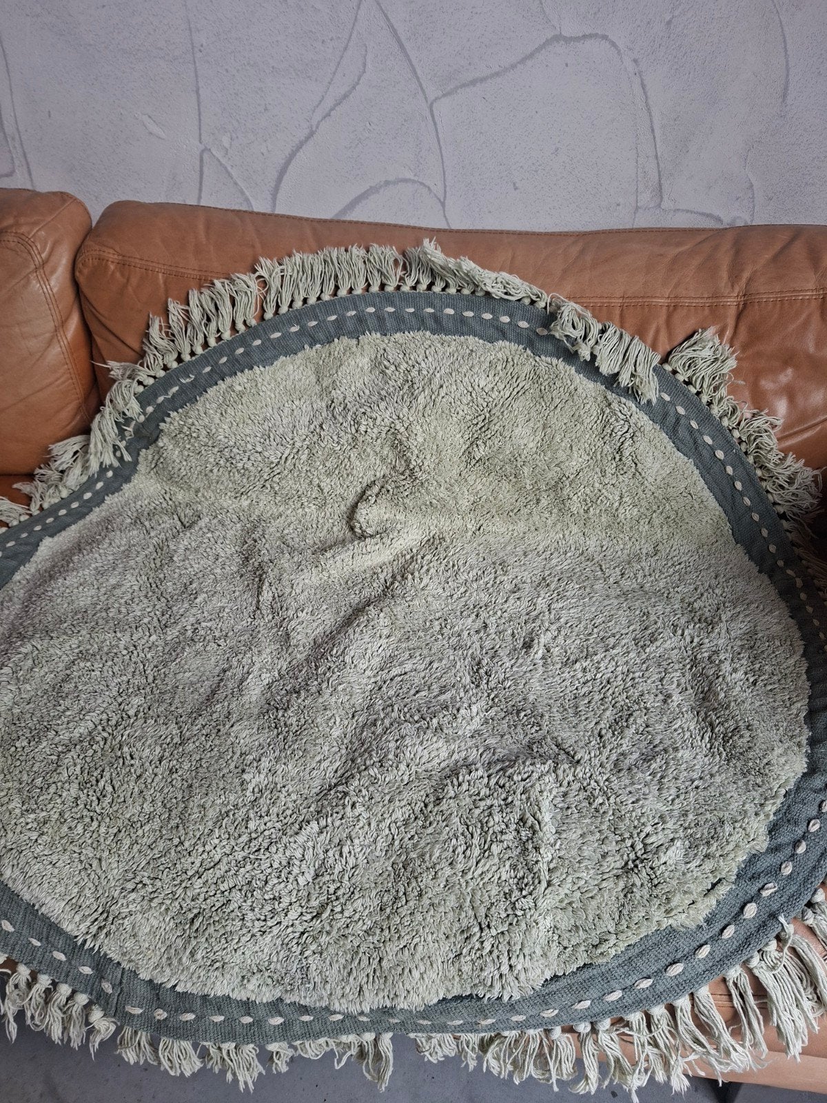 Tapis petit mint/pastel groen vloerkleed / kleedje 110cm, Gebruikt, Rond, Ophalen of Verzenden, Kinderkamer