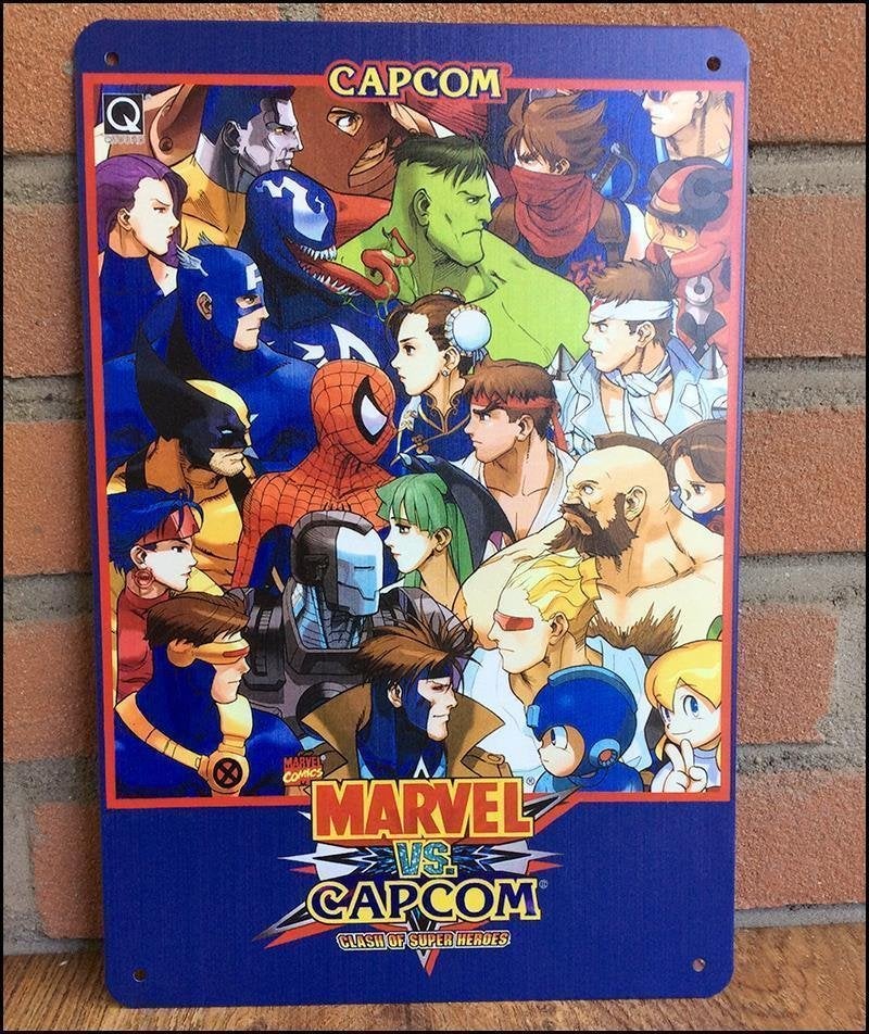 MARVEL vs CAPCOM Metal Bord Poster Arcade streetfighter, Vechten, Verzenden, 1 speler, Nieuw