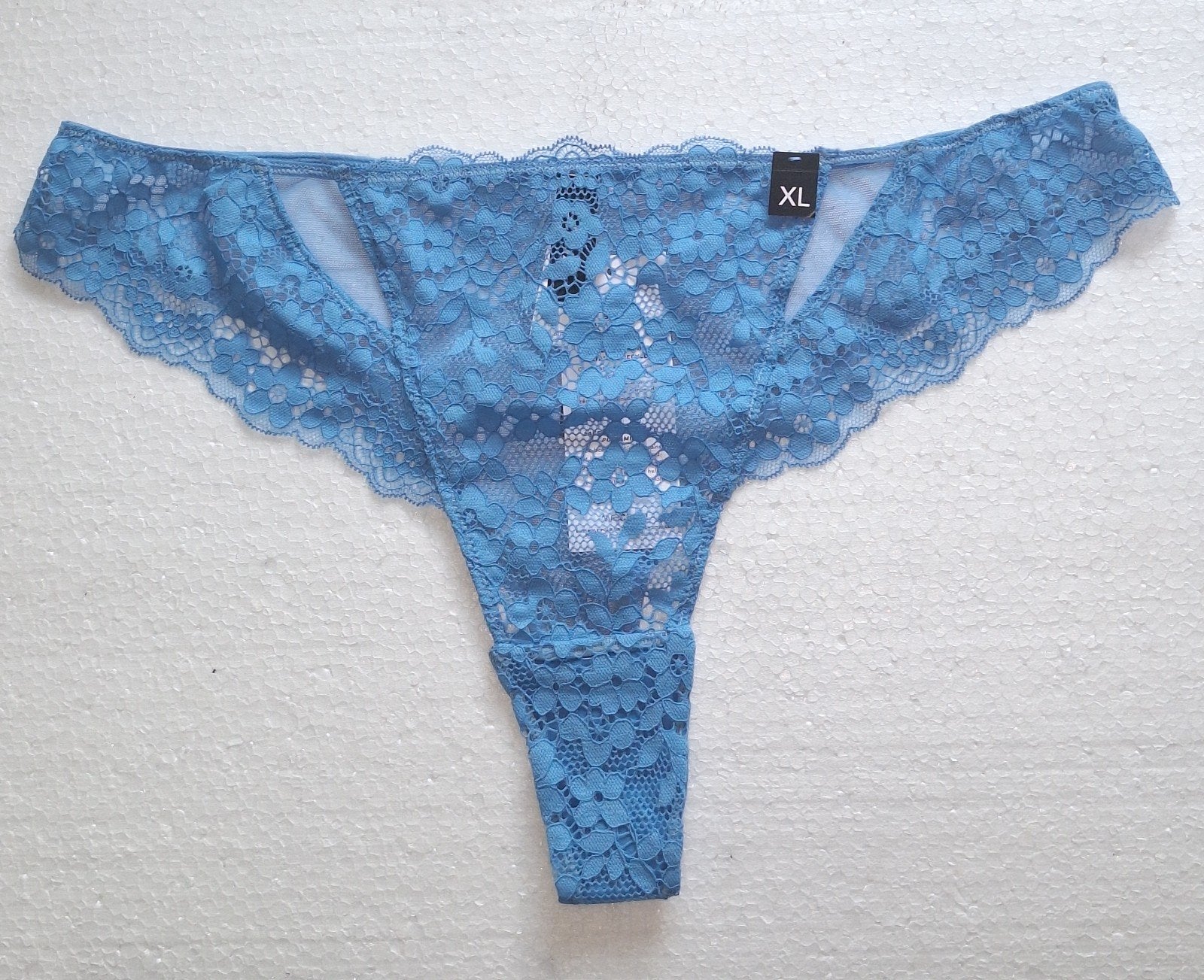 Nieuwe blauwe transparante slip van Etam maat XL, Verzenden, Blauw, Slip