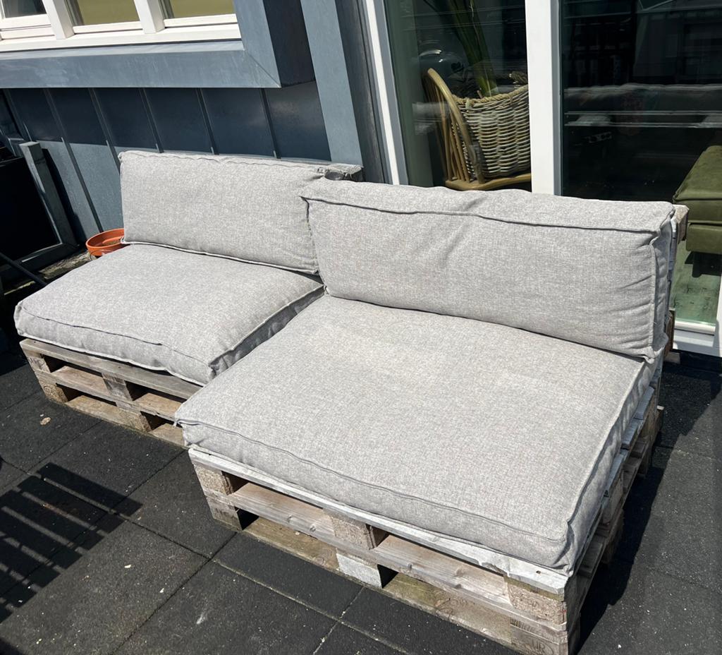 Palletbank (incl. kussens), Ophalen, Zo goed als nieuw, Hout