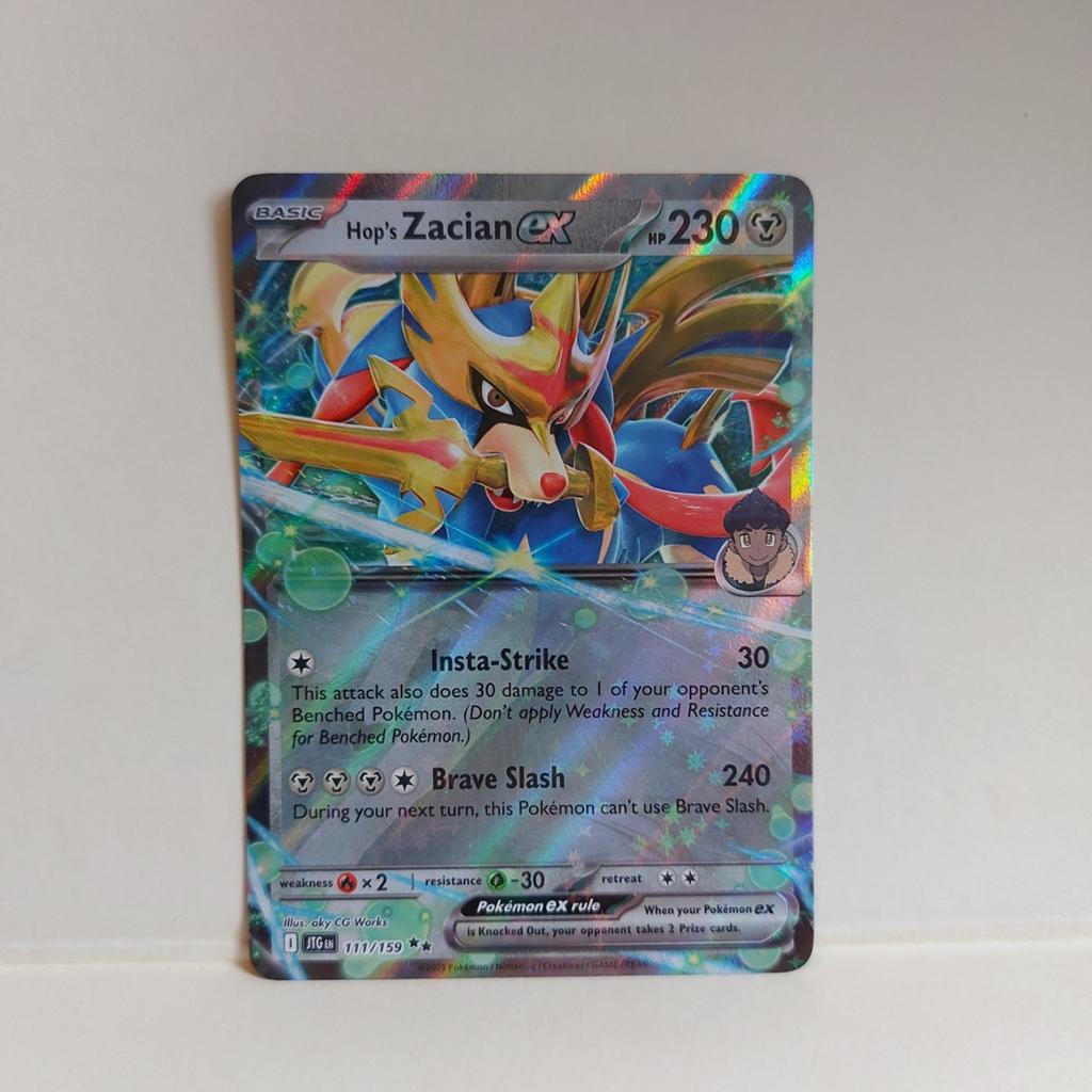 Jtg 111 Hop's Zacian EX, Ophalen of Verzenden, Zo goed als nieuw, Losse kaart, Foil