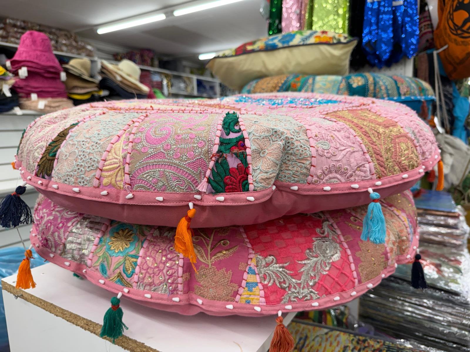 HELE PARTIJ Zitkussen poef Boho Bohemian yoga handmade NIEUW, Ophalen of Verzenden, Nieuw