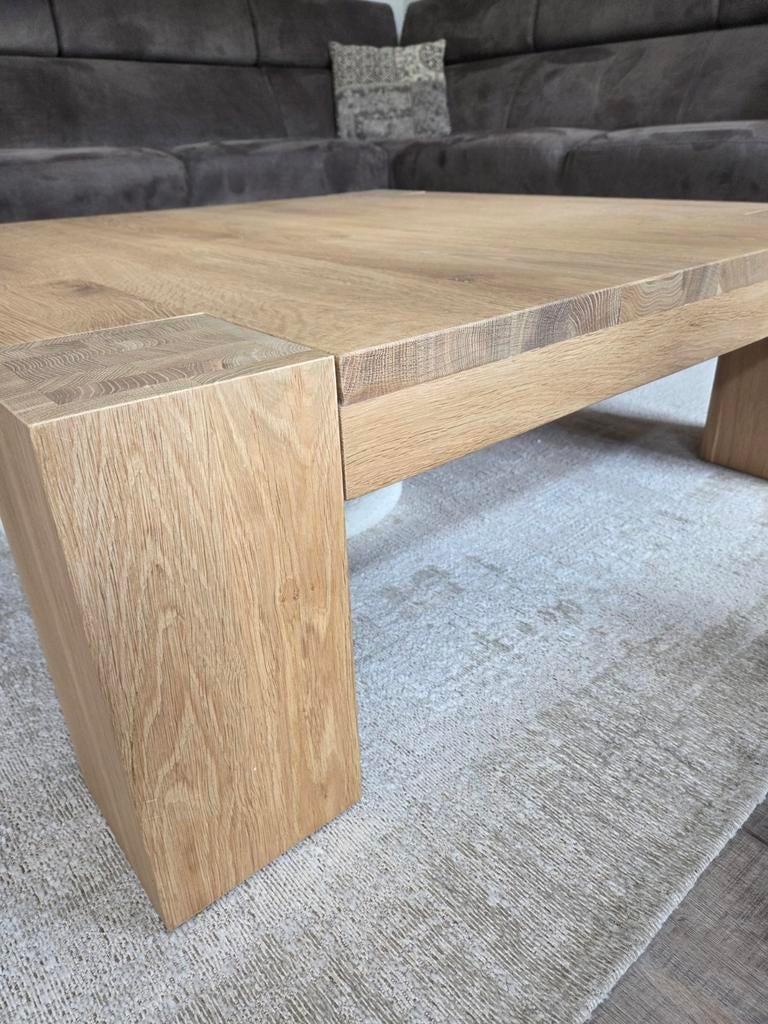Set zware blank eiken salontafel (Goossen Q, Ophalen, Gebruikt, 100 tot 150 cm, 50 tot 100 cm