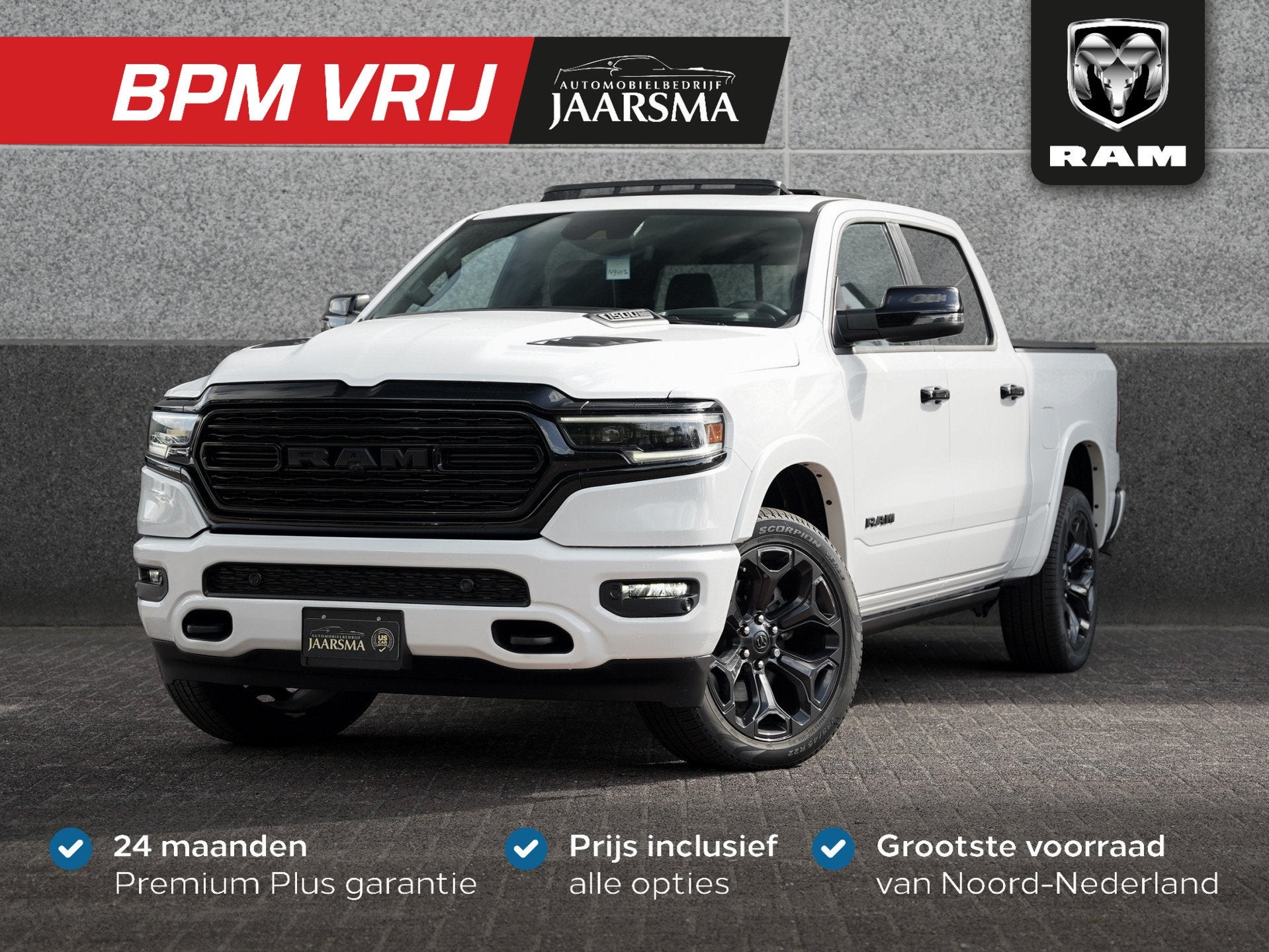 Dodge Ram 1500 5.7 V8 4x4 Crew Cab Limited Night |Digitaal D, Auto's, Automaat, 2460 kg, 5654 cc, 402 pk