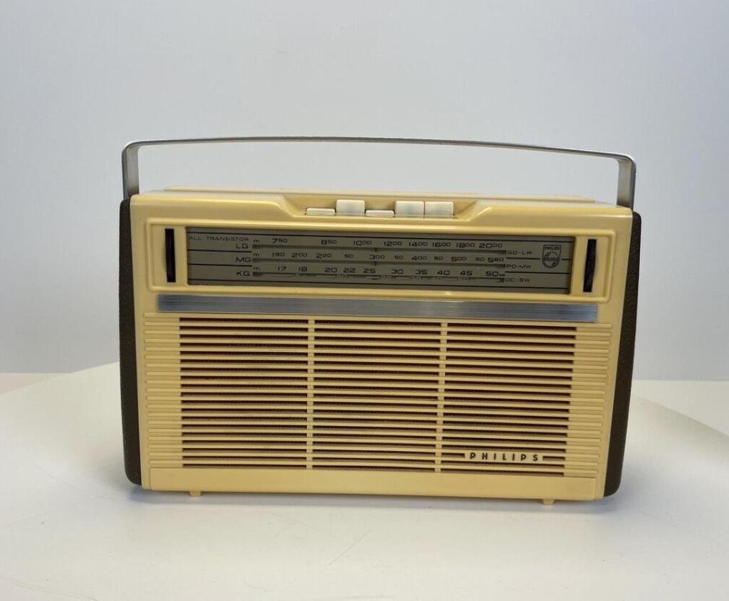 1961 L3X14T draagbare Philips nostalgische vintage radio, Ophalen of Verzenden