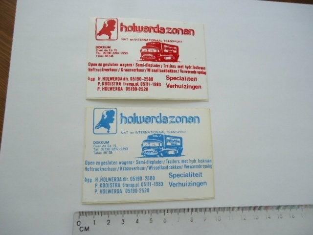 sticker oud DOKKUM friesland truck transport Holwerda zonen, Verzenden, Zo goed als nieuw, Bedrijf of Vereniging