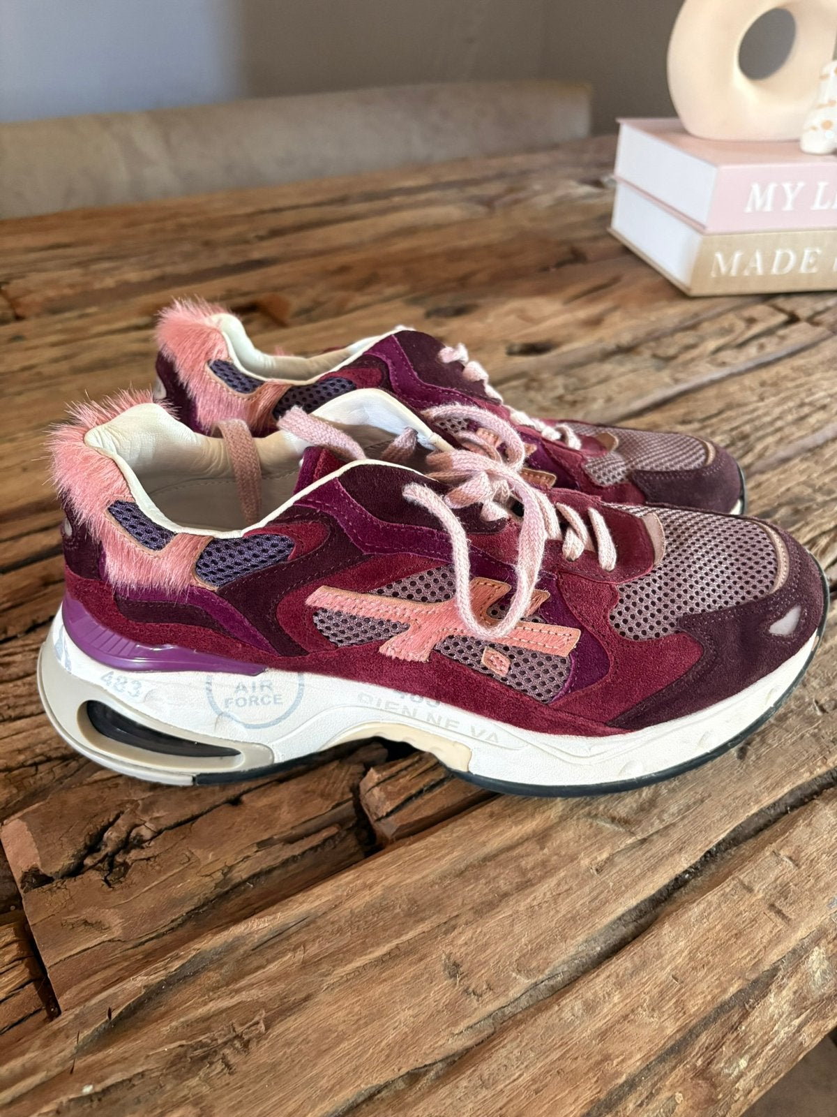 Premiata Sharky-D burgundy/roze sneakers mt 39 ZGAN, Overige kleuren, Overige typen, Ophalen of Verzenden, Zo goed als nieuw