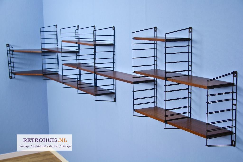 Vintage wandrek tomado teak wandunit retro 1960s, Ophalen of Verzenden, Gebruikt