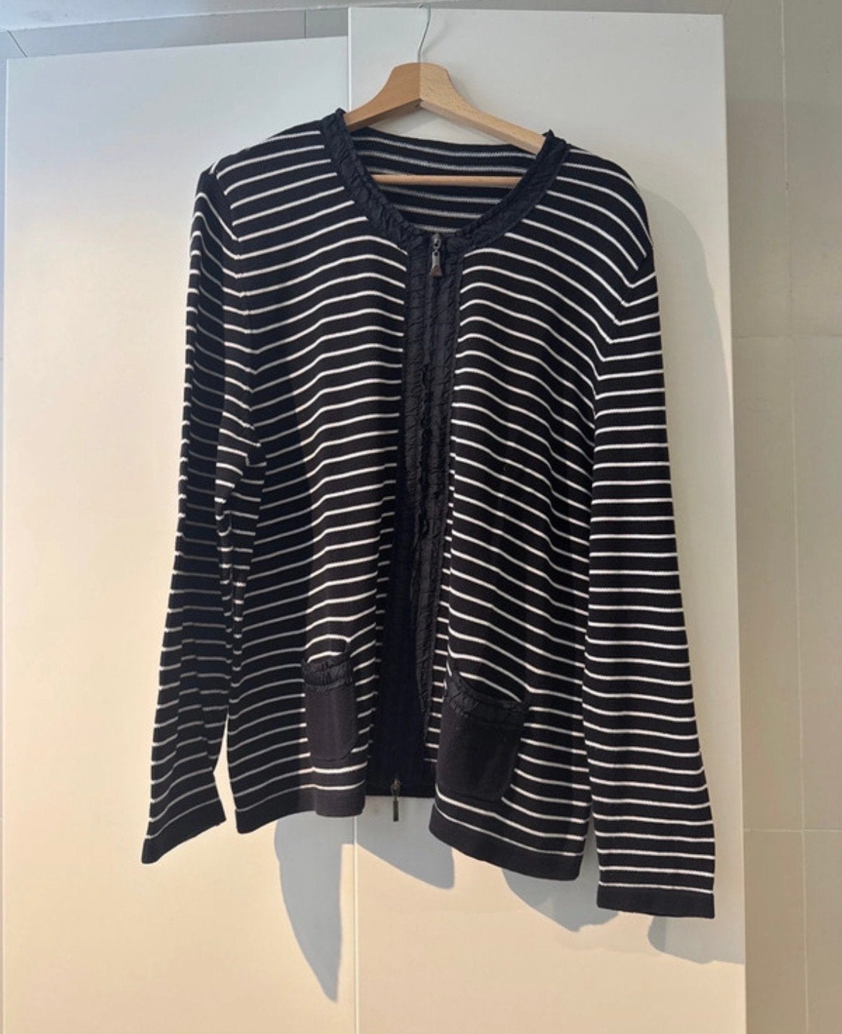 Gerry Weber gestreept vest met rits en zakdetails, Ophalen of Verzenden, Gedragen, Maat 46/48 (XL) of groter, Zwart