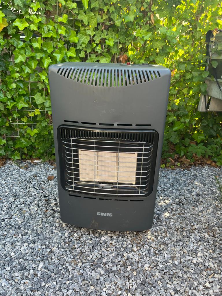Gimeg gaskachel - Draagbare terrasverwarmer, Gebruikt, Gas, Ophalen of Verzenden, Vrijstaand