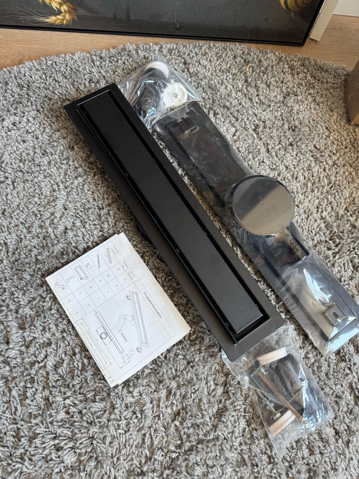 Zwarte douchegoot 50cm, Ophalen of Verzenden, Nieuw, Douche