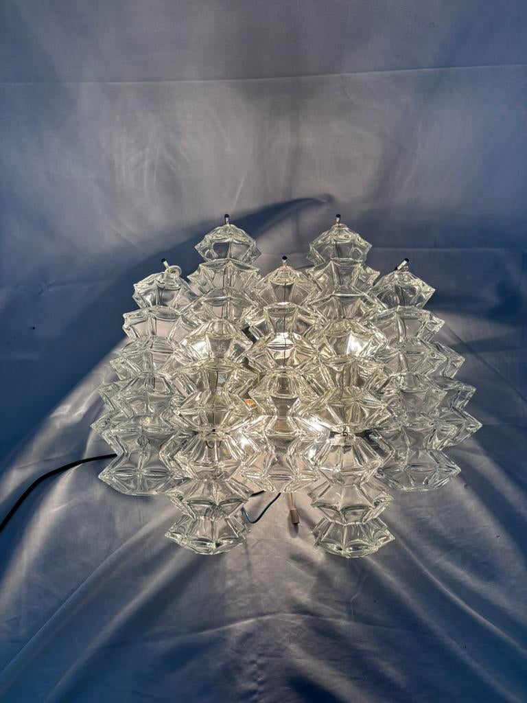 Vintage "Pagoda" wandlamp, ontworpen door J.T.Kalmar Franken, Ophalen of Verzenden, Gebruikt, Glas