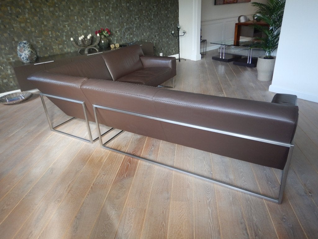 Foto 7 van Prachtige Leolux Entrada hoekbank met hocker – Wapiti leer