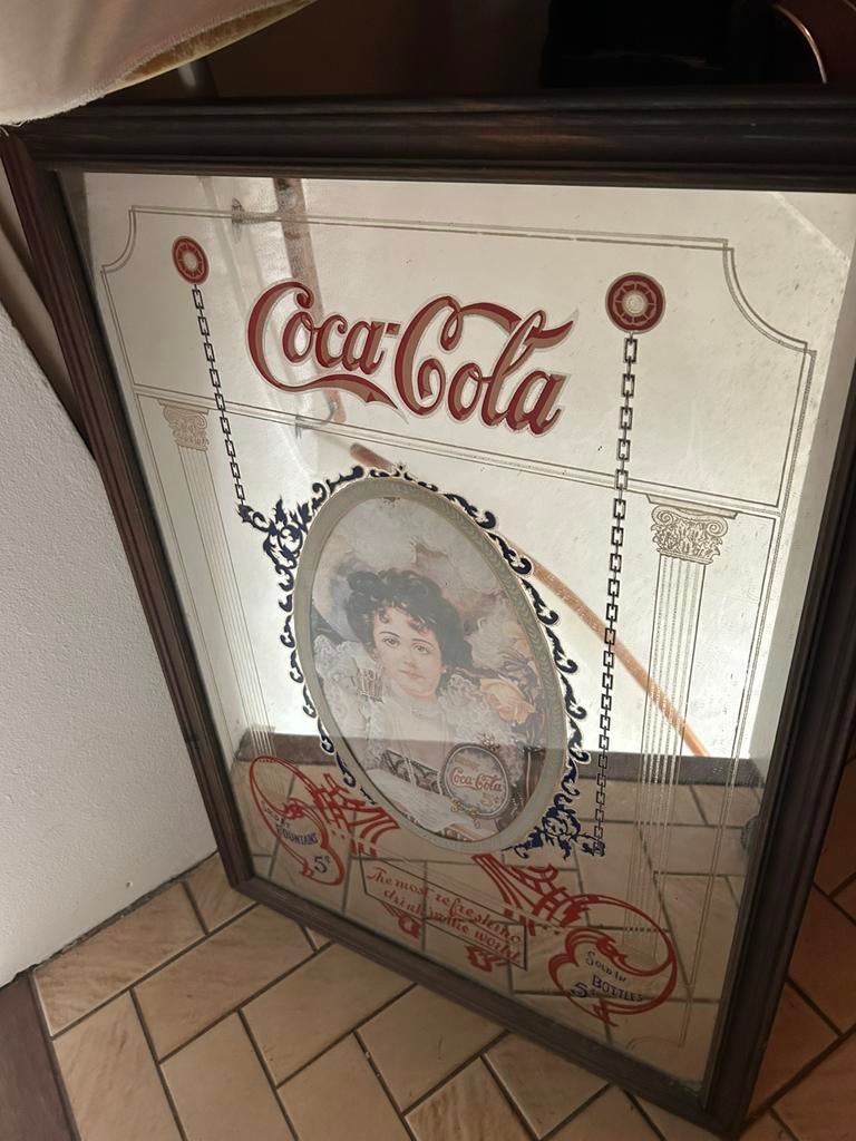 Coca Cola Spiegel vintage, 100 tot 150 cm, Ophalen of Verzenden, Zo goed als nieuw, 75 tot 100 cm