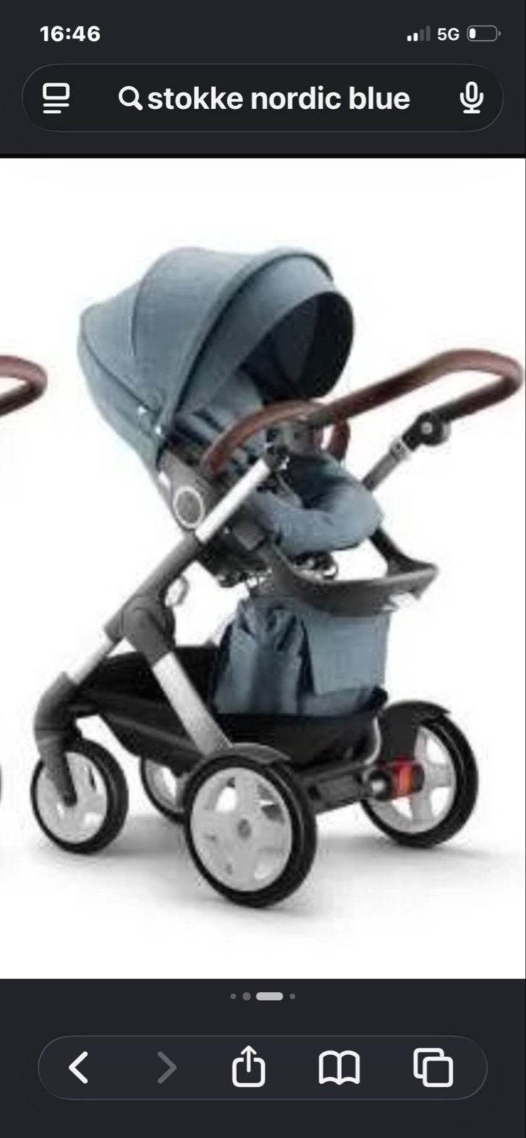 Stokke Trailz Nordic Blue kinderwagen, Gebruikt, Luchtbanden, Ophalen, Kinderwagen