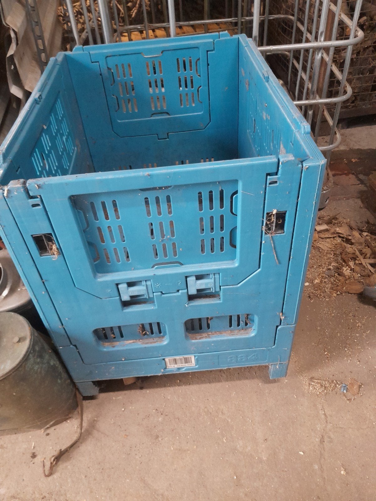 Opvouwbare blauwe krat voor opslag of transport, Hobby en Vrije tijd, Overige Hobby en Vrije tijd, Ophalen, Gebruikt