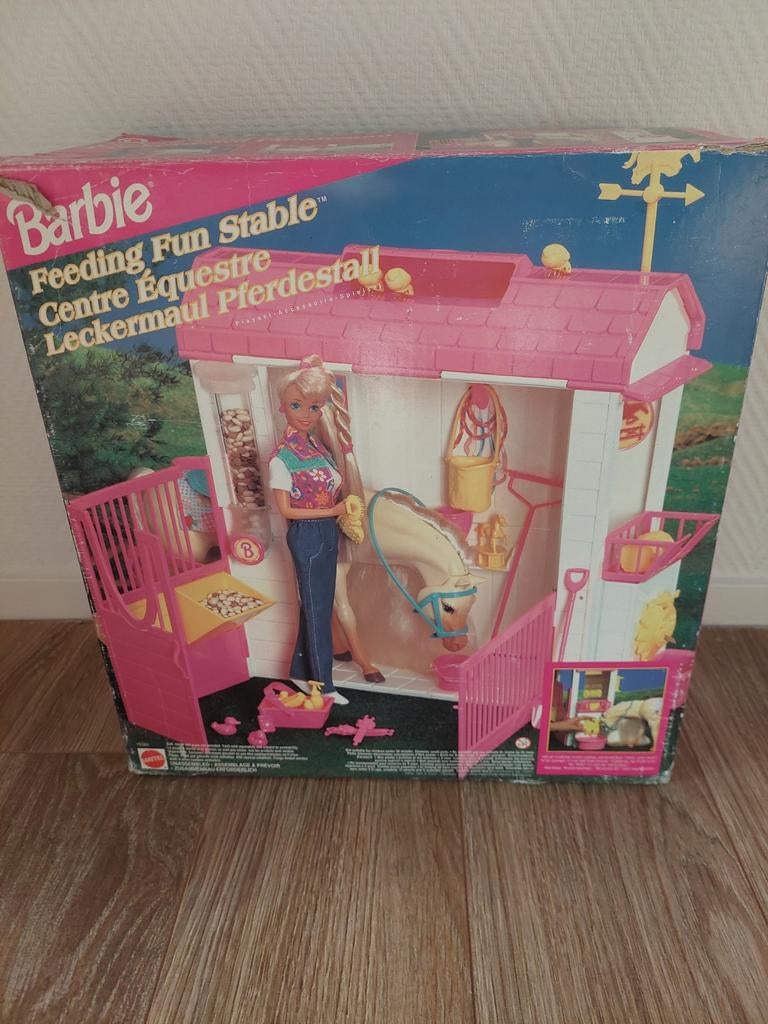 Barbie Feeding Fun Stable Voederpret Paardenstal met Barbie, Ophalen of Verzenden, Gebruikt, Toebehoren