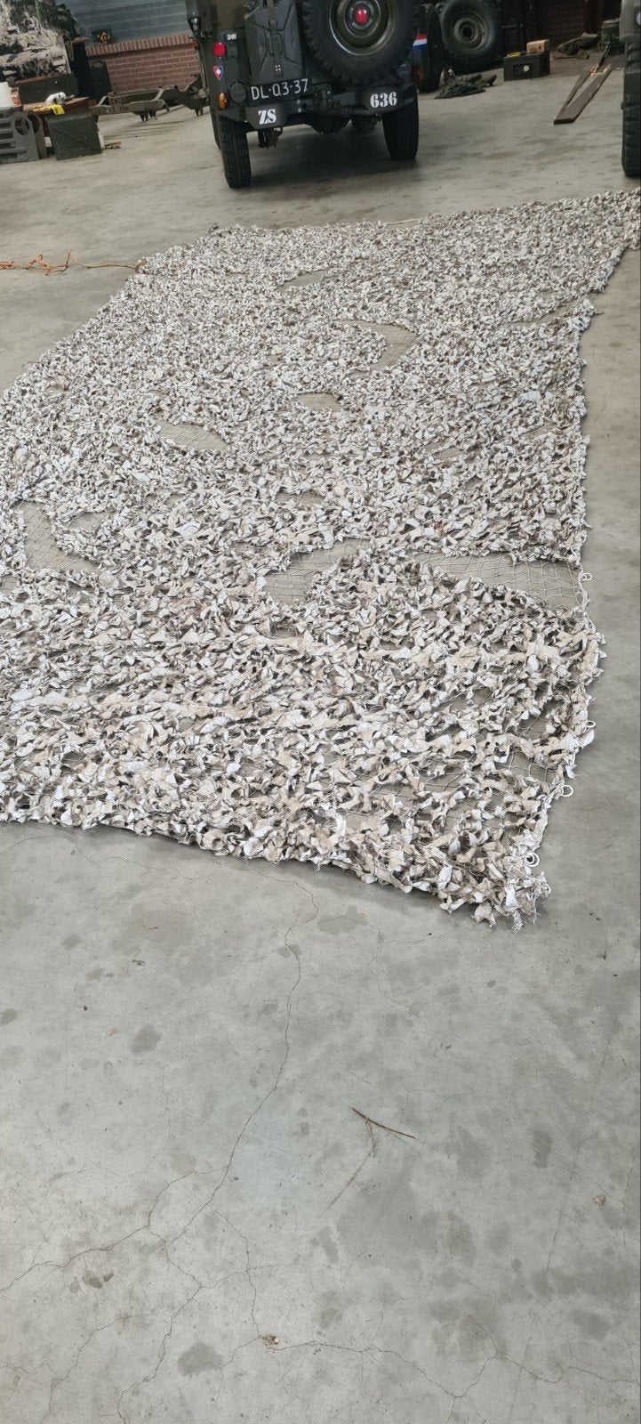 camouflagenet Wit KL UN of koud weer, Verzamelen, Ophalen, Landmacht, Nederland