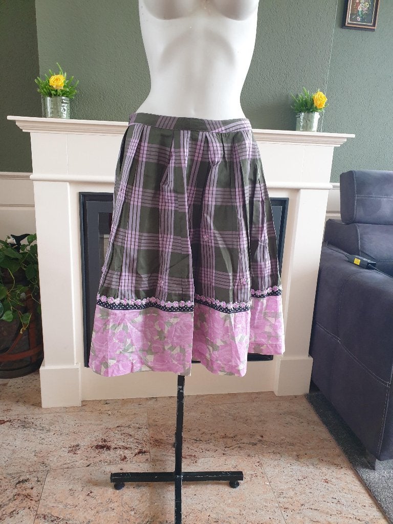 Noa Noa lieflijk groen oud roze rokje rok S 36, Kleding | Dames, Zo goed als nieuw, Knielengte, Maat 36 (S), Groen