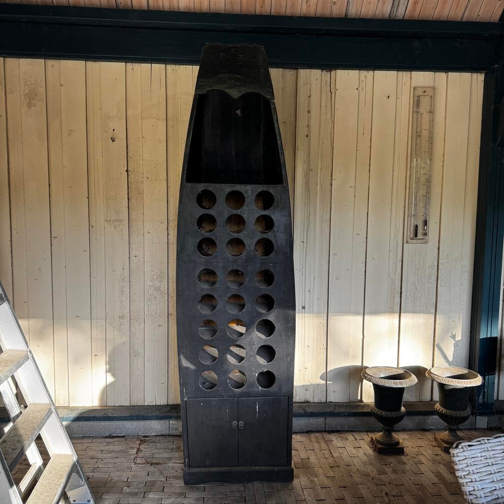 Wijnrek boot model, Ophalen, 15 tot 25 flessen, Zo goed als nieuw, Minder dan 50 cm
