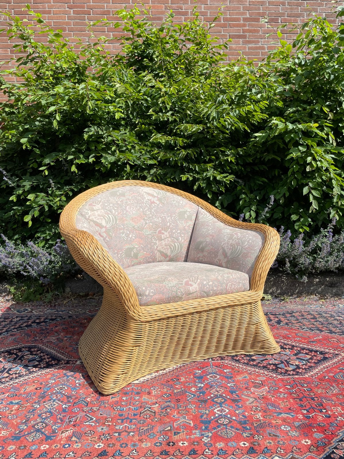 Vintage rotan stoel jaren '90, Huis en Inrichting, Ophalen, Gebruikt, Overige kleuren, Riet of Rotan