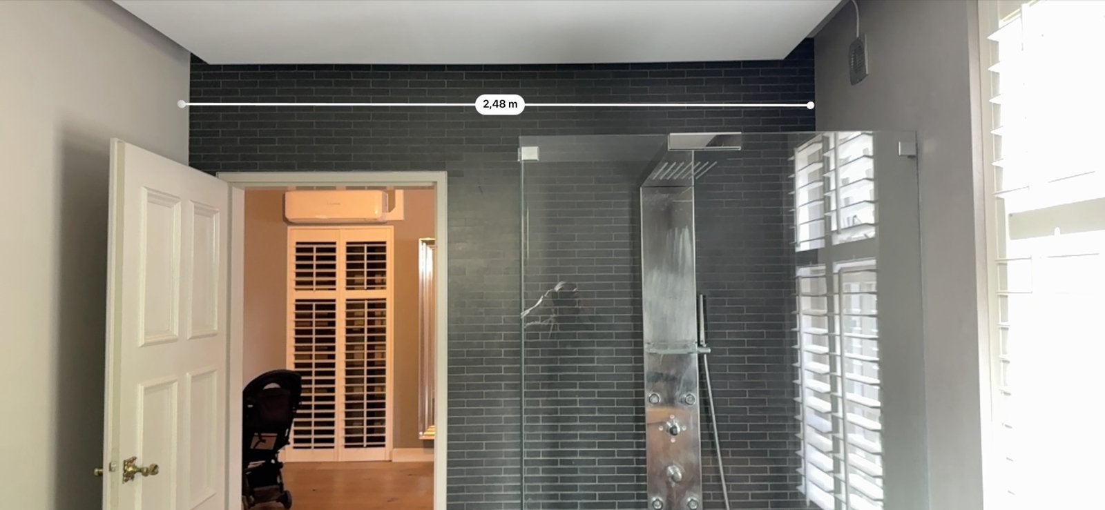 Moderne Douchecabine met Glazen Wand en Regendouche, Doe-het-zelf en Verbouw, Sanitair, Ophalen of Verzenden, Gebruikt, Glas, Douche
