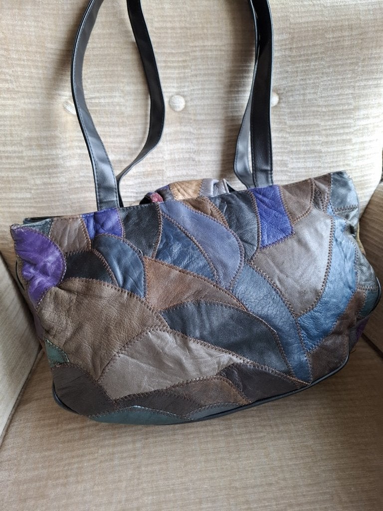 Jolly Bag Vintage Patchwork Leren Schoudertas - Uniek Design, Ophalen of Verzenden, Zo goed als nieuw, Overige kleuren, Schoudertasje