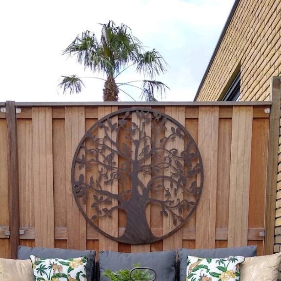 Metalen wanddecoratie Tree of Life / Levensboom Ø95cm, Ophalen, Gebruikt