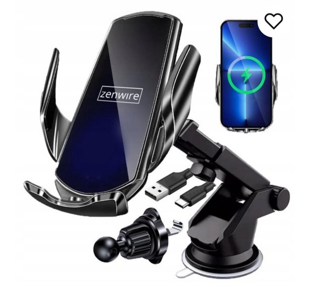 Zenwire Autohouder met 15W Draadloze Oplader - Qi Geschikt, Auto diversen, Auto-accessoires, Ophalen of Verzenden